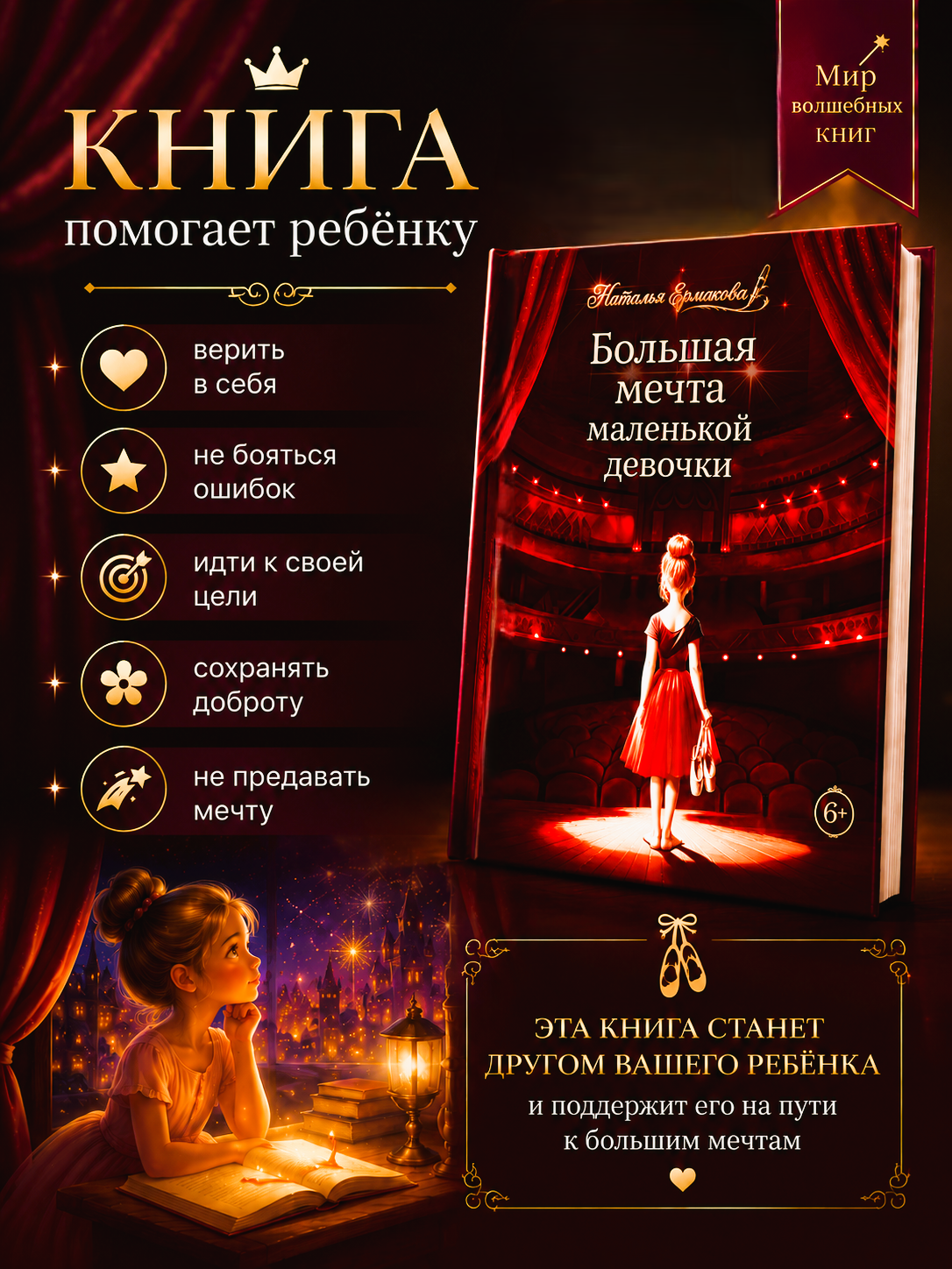 Книга помогает ребёнку — постер «Большая мечта маленькой девочки»